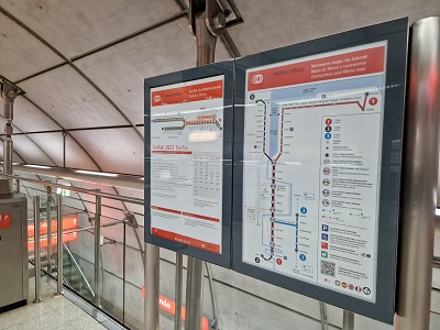 Metro Bilbao estrena un nuevo formato accesible del mapa de conexiones de transporte público
